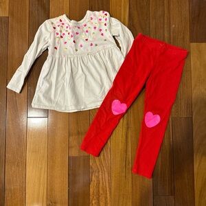 Cat & Jack Cream Top with Heart Accents